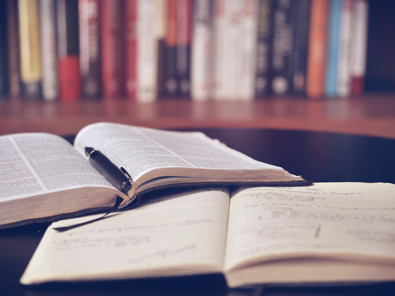 language study books desk